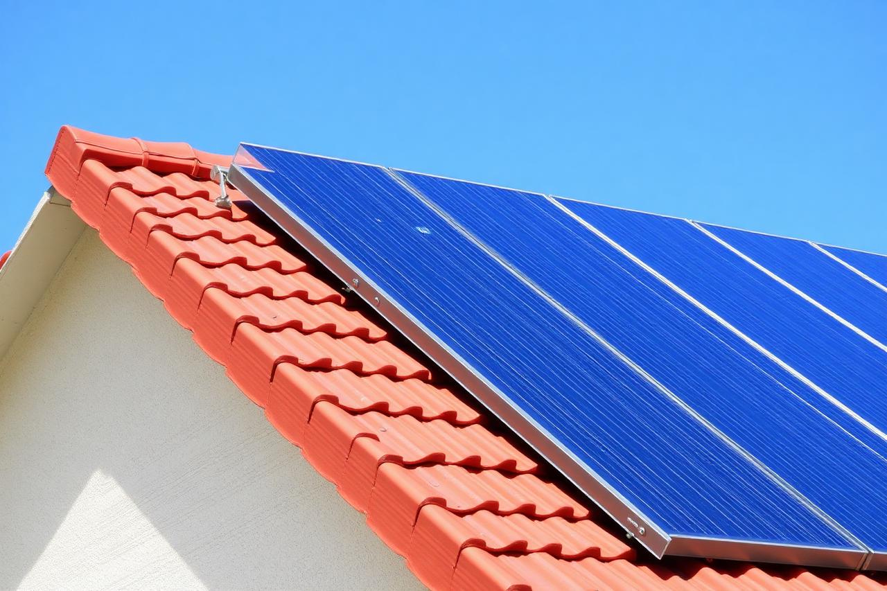 Solarthermie-Kollektoren auf einem Ziegeldach